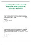 ATI Dosage Calculation and Safe Medication Administration 3.0 - Injectable Medications
