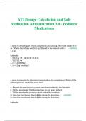 ATI Dosage Calculation and Safe Medication Administration 3.0 - Pediatric Medications