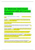 Air Methods 2023 Exam Questions with All Correct Answers 