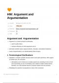 Homework Arguments and Argumentation
