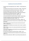 Hospitality and Tourism Exam 2023-2024