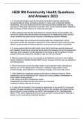 HESI RN Community Health Questions and Answers 2023