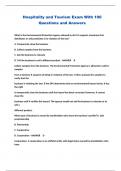 Hospitality and Tourism Exam With 100 Questions and Answers