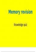Memory revision flashcards- a level psych aqa