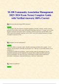 M-100 Community Association Management 2023/ 2024 Exam Terms| Complete Guide with Verified Answers| 100% Correct