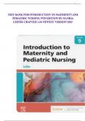TEST BANK FOR INTRODUCTION TO MATERNITY AND PEDIATRIC NURSING 9TH EDITION BY GLORIA LEIFER CHAPTER 1-34 NEWEST VERSION 2023
