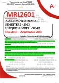 MRL2601 ASSIGNMENT 2 MEMO - SEMESTER 2 - 2023 - UNISA - (UNIQUE NUMBER: - 588481 ) (DISTINCTION GUARANTEED) – DUE DATE:- 5 SEPTEMBER 2023