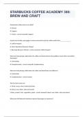 STARBUCKS COFFEE ACADEMY 300: BREW AND CRAFT  EXAM 2023 WITH 100% CORRECT ANSWERS