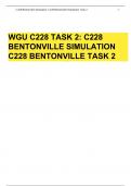 WGU C228 TASK 2&colon; C228 BENTONVILLE SIMULATION C228 BENTONVILLE TASK 2