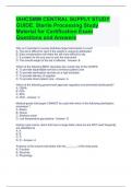 IAHCSMM CENTRAL SUPPLY STUDY GUIDE, Sterile Processing Study Material for Certification Exam Questions and Answers