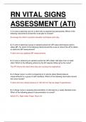 RN ATI VITAL SIGNS ASSESSMENT EXAM. QUESTIONS AND ANSWERS.