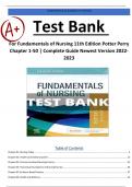Test Bank For Fundamentals of Nursing 11th Edition Potter Perry Chapter 1-50 | Complete Guide Newest Version 2022-2023|Verified|Rated A+