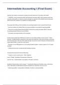 Intermediate Accounting I &lpar;Final Exam&rpar; 2023 with correct answers