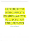  HESI RN EXIT V1 WITH COMPLETE SOLUTION(A LEVEL FULL SOLUTION PACK) 2023-2024