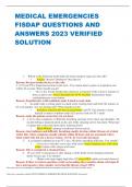 MEDICAL EMERGENCIES  FISDAP QUESTIONS AND  ANSWERS 2023 VERIFIED  SOLUTION