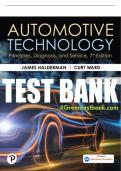 Test Bank For Automotive Technology&colon; Principles&comma; Diagnosis&comma; and Service 7th Edition All Chapters - 9780137854905