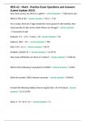 HESI A2 - Math - Practice Exam Questions and Answers &lpar;Latest Update 2023&rpar;