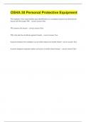 OSHA 30 Personal Protective Equipment exam with 100&percnt; correct answers