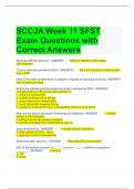 SCCJA Week 11 SFST Exam Questions with Correct Answers