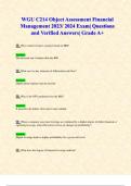 WGU C214 Object Assessment Financial Management 2023/ 2024 Exam| Questions and Verified Answers| Grade A+