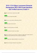 WGU C214 Object Assessment Financial Management 2023&sol; 2024 Exam&vert; Questions and Verified Answers&vert; Grade A&plus;