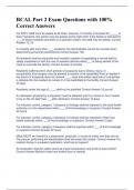 RCAL Part 2 Exam Questions with 100&percnt; Correct Answers 