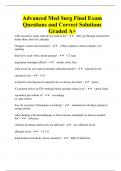 Advanced Med Surg Final Exam Questions and Correct Solutions Graded A+