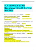 SCCJA Unit 6 Exam Questions with All Correct Answers 