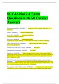 SCCJA block 4 Exam Questions with All Correct Answers 