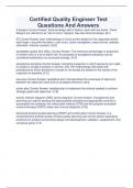 Certified Quality Engineer Test Questions And Answers 2023 Verified Solutions