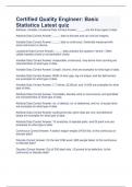 Certified Quality Engineer&colon; Basic Statistics Latest quiz Questions And Answers 2023
