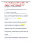 Basic Code Enforcement TEEX & TDLR &lpar;104 Q&AS&rpar; 2023 WITH REAL QUESTIONS  ALREDY PASSED AND GRADED A&plus;