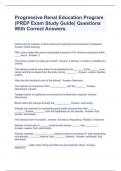 Progressive Renal Education Program &lpar;PREP Exam Study Guide&rpar; Questions With Correct Answers&period;