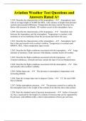 Aviation Weather Test Questions and Answers Rated A&plus;