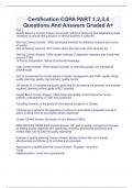 Certification CQPA PART 1&comma;2&comma;3&comma;4 Questions And Answers Graded A&plus;