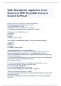 SAE- Residential inspection Exam Questions With Complete Answers Graded To Pass&excl;&excl;