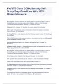 FedVTE Cisco CCNA Security Self-Study Prep Questions With 100% Correct Answers.