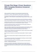 Private Pilot Stage 3 Exam Questions With Complete Solutions Answered Correctly&excl;&excl;