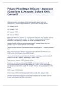 Private Pilot Stage III Exam &ndash; Jeppeson &lpar;Questions & Answers&rpar; Solved 100&percnt; Correct&excl;&excl;