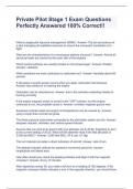 Private Pilot Stage 1 Exam Questions Perfectly Answered 100&percnt; Correct&excl;&excl; 