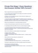 Private Pilot Stage 1 Exam Questions And Answers Verified 100&percnt; Correct&excl;&excl;