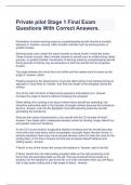 Private pilot Stage 1 Final Exam Questions With Correct Answers&period;