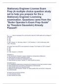 Stationary Engineer License Exam Prep (A multiple choice question study set to help you prepare for the a Stationary Engineer Licensing examination. Questions came from the "Boiler Operator's Exam Prep Guide" by Theodore Sauselein) Already Passed