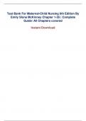  Test Bank For Maternal-Child Nursing 6th Edition By Emily Slone McKinney & Susan R&period; James & Sharon Smith Murray & Kristine Nelson & Jean Ashwill Chapter 1-55 &vert; Complete Guide&sol; All Chapters covered   Instant Download