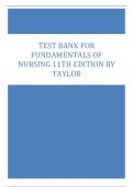 Test Bank for Fundamentals of Nursing 11th Edition by Taylor