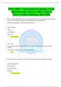 Exam WGU D307 - Educational Psychology Test Questions 2023-2024 A&plus; RATED