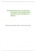 PATHOPHYSIOLOGY 9TH EDITION  MCCANCE TEST BANKLATEST  UPDATES 2023 GUARANTE A  GRADE&period; Pathophysiology-9th-edition-mccance-test-bank