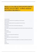 SKILLS USA HEALTH KNOWLEDGE BOWL EXAM 100&percnt; verified solutions 2023&sol;2024 GRADED A