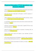 Physical Education FTCE Questions and Answers Rated A
