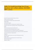 Skills USA health knowledge bowl Exam Questions and verified solutions 2023&sol;2024 100&percnt; correct